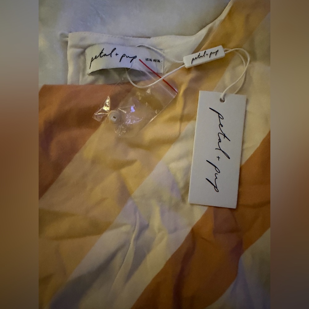 Petal & Pup Striped Tan and Cream Maxi Dress - Picture 5 of 12